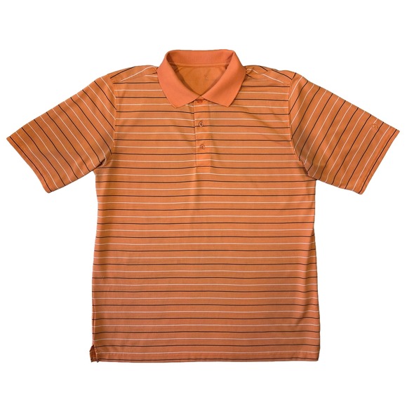 Arnold Palmer Polo Shirt Mens XL Orange Striped Short Sleeve Golf Sports Preppy - Picture 1 of 6